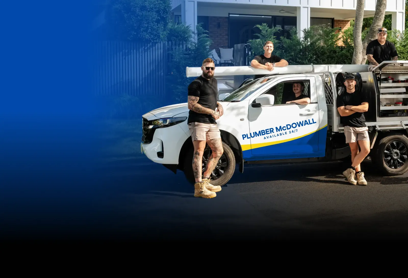 Plumber McDowall team with the ute